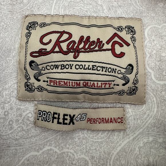 Rafter C Cowboy Collection Shirt Mens XL Red Paisley Pearl Snap Western Rodeo - Picture 9 of 12